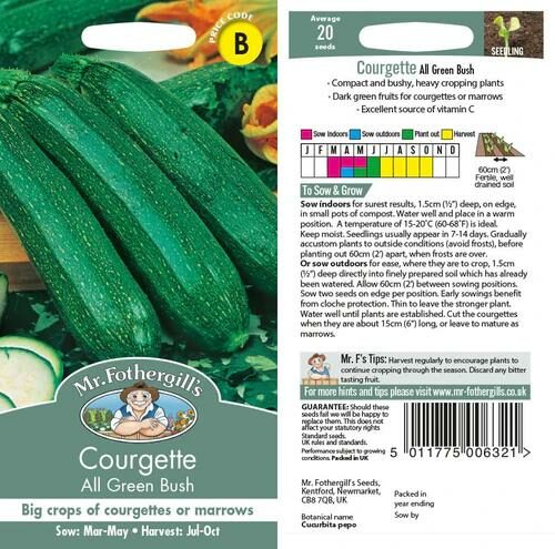 Mr Fothergill’s Courgette All Green Bush Product Image