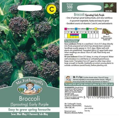 Mr Fothergill’s Broccoli (Sprouting) Early Purple Product Image