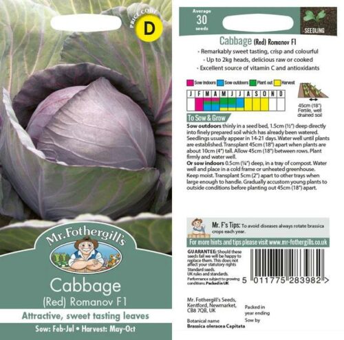 Mr Fothergill’s Red Cabbage Romanov F1 Product Image