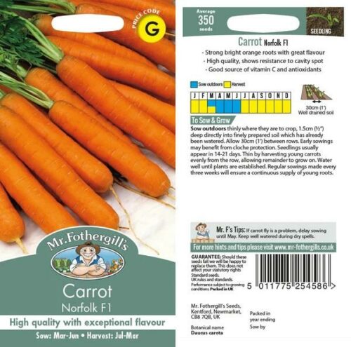 Carrot Norfolk F1 Seeds Product Image