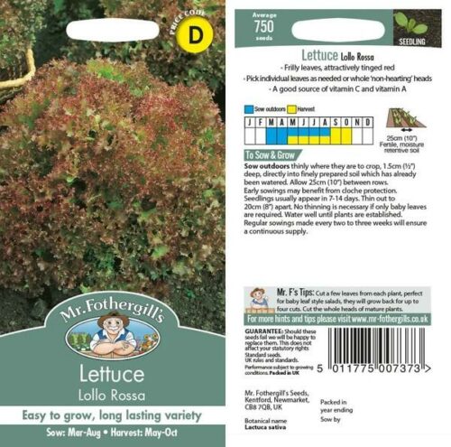 Lettuce Lollo Rossa Seeds Product Image