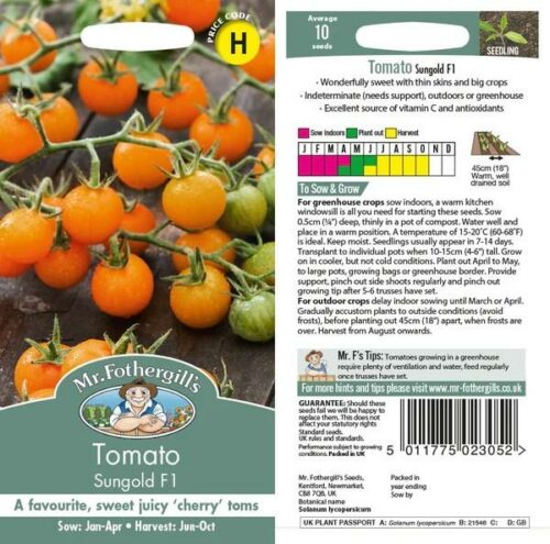 Tomato (Cherry) Sungold F1 Seeds Product Image