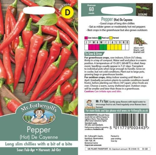 Chilli Pepper De Cayenne Seeds Product Image