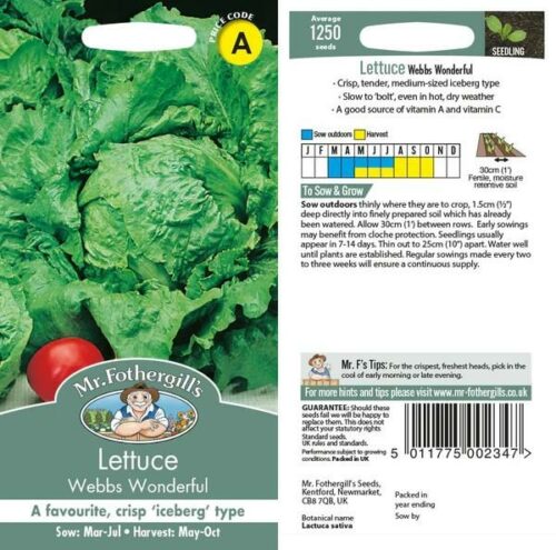 Lettuce Webbs Wonderful Seeds Product Image