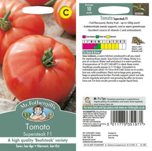Tomato (Beefsteak) Supersteak F1 Vegetable Seeds Product Image