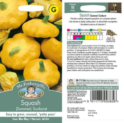 Squash (Summer) Sunburst F1 Seeds Product Image