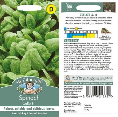 Spinach Cello F1 Seeds Product Image