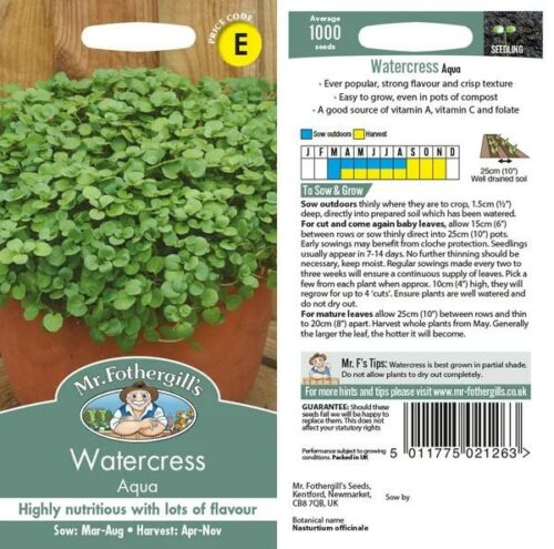 Salad Leaves Watercress Aqua Seeds Product Image