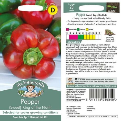 Pepper (Sweet) King of the North Seeds Product Image
