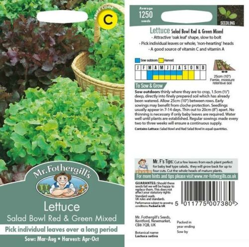 Lettuce Red & Green Salad Bowl Mix Seeds Product Image
