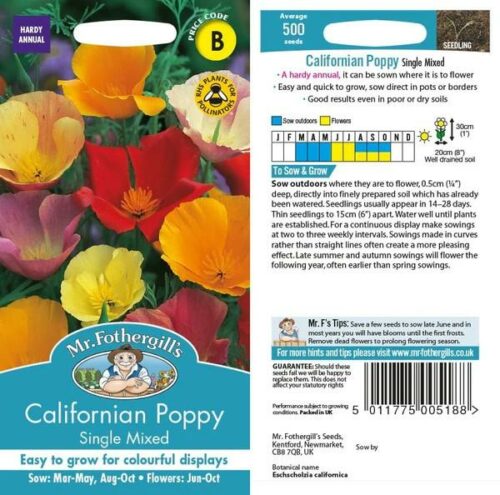 Californian Poppy Single Mixed Seeds Product Image